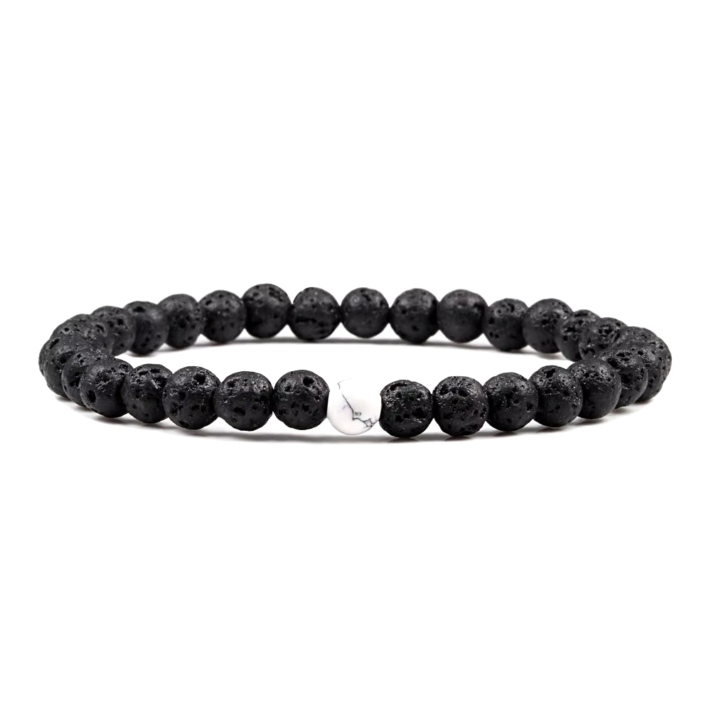 Hot 2Pcs/Set 7 Style Couples Distance Bracelet Classic Natural Stone White and Black Yin Yang Yoga Beaded Bracelet for Men Women